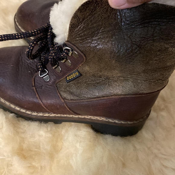 Vintage Blondo Waterproof Leather Sheep Fur Lined Hiking Moto Boots size 6 - Picture 3 of 12